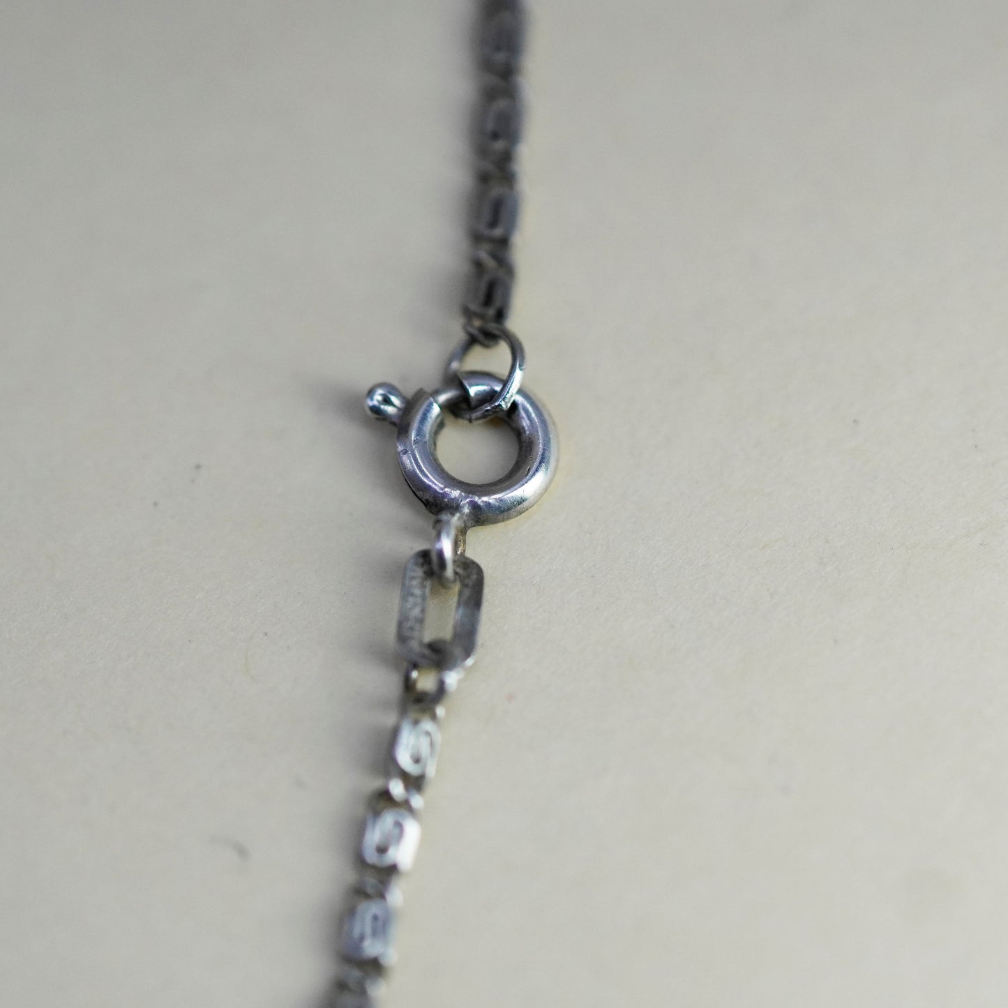 19”, Vintage sterling silver Italy 925 flatten double S link chain, necklace
