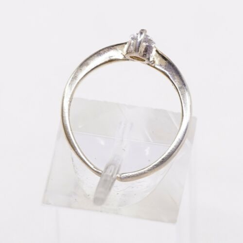 Sz 3.25, Vermeil Gold Over Sterling Ring, 925 Silver Engagement Ring W/ Cz