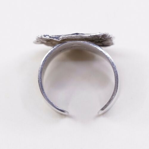 Sz Adjustable, Vtg Magics Sterling 925 Silver handmade Wax Seal Initial “C” Ring