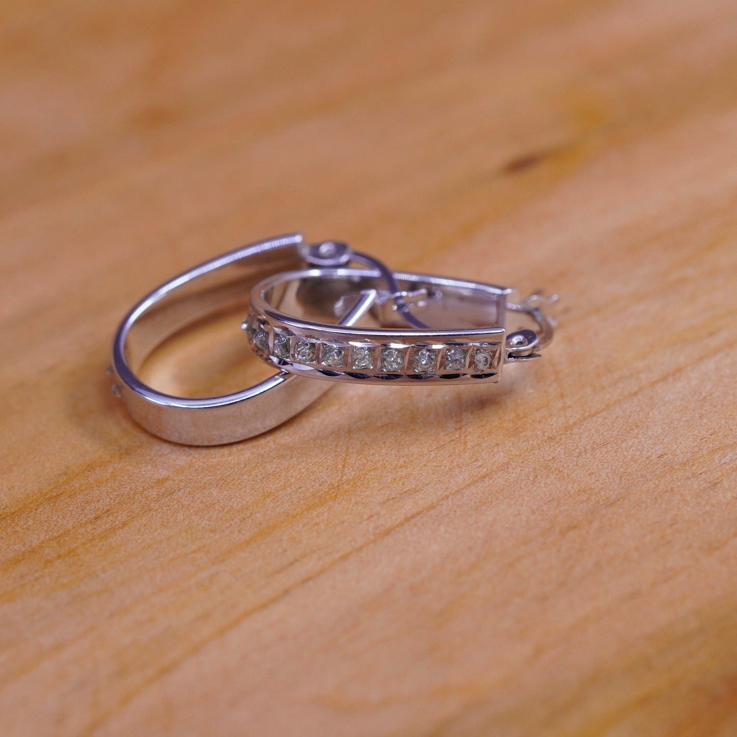 0.5”, vintage Sterling silver hoop earrings, 925 hoops