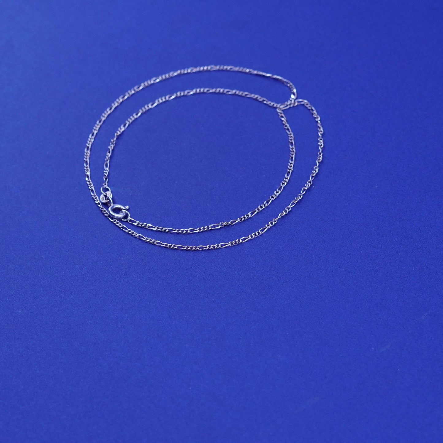 18”, 1.6mm, vintage Sterling silver handmade necklace, 925 Figaro chain
