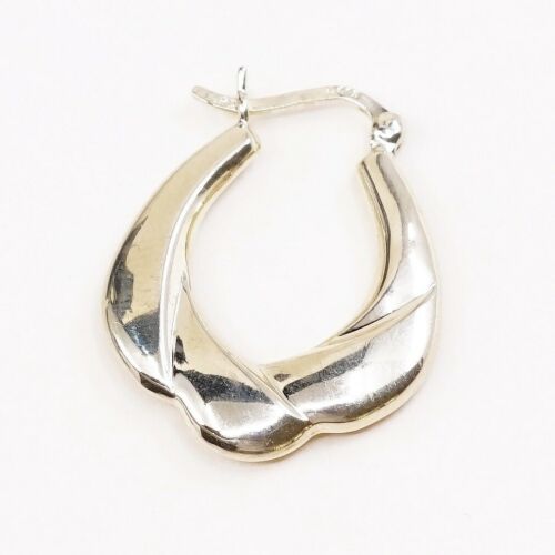1”, Gold over sterling silver 925 earrings Hoops, stamped 925 Israel