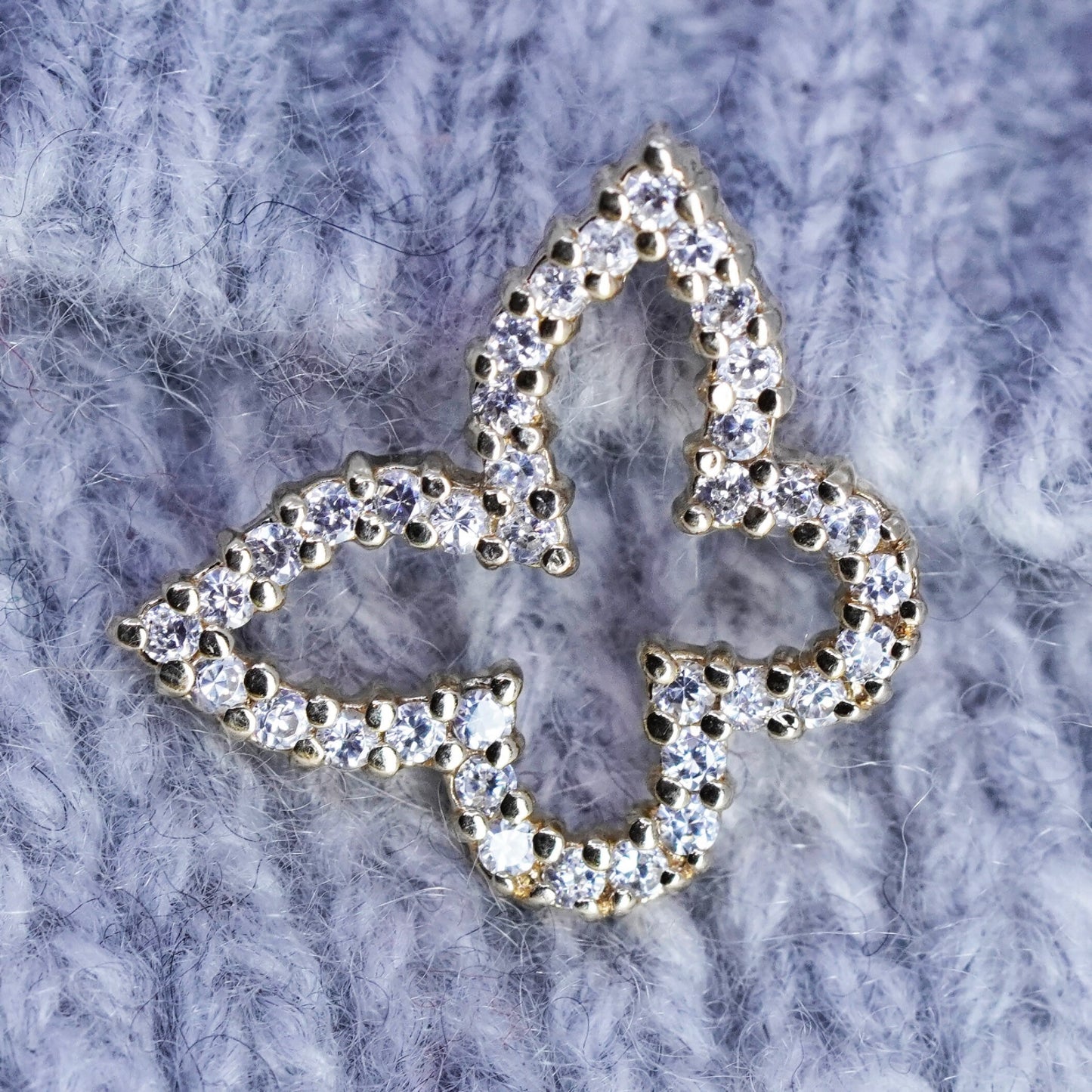 VTG gold over vermeil Sterling silver handmade charm, 925 butterfly pendant cz