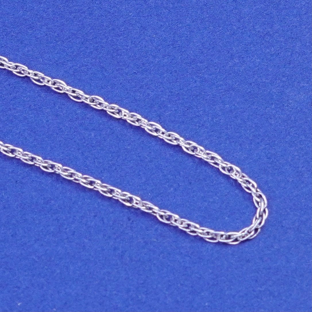 20”, 1mm, vintage Sterling silver handmade necklace, 925 Singapore chain