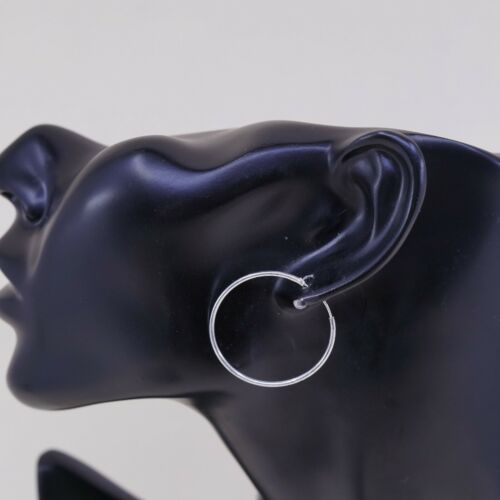 1.25”, Italy 925 Sterling Silver Hoop Pierced Earrings, 925 silver huggie