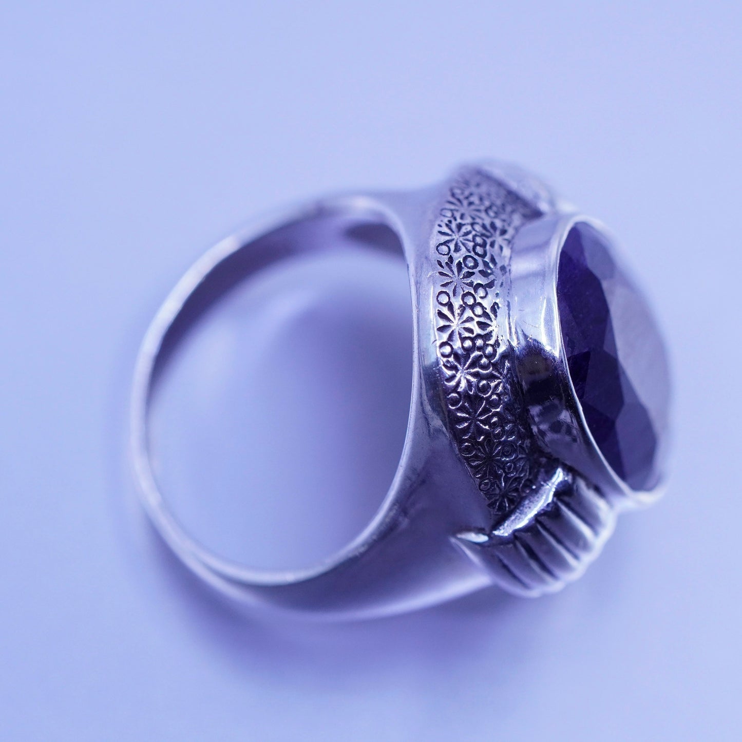 Size 6, vtg Nicky Butler Sterling 925 silver handmade ring w/ Indian sapphire