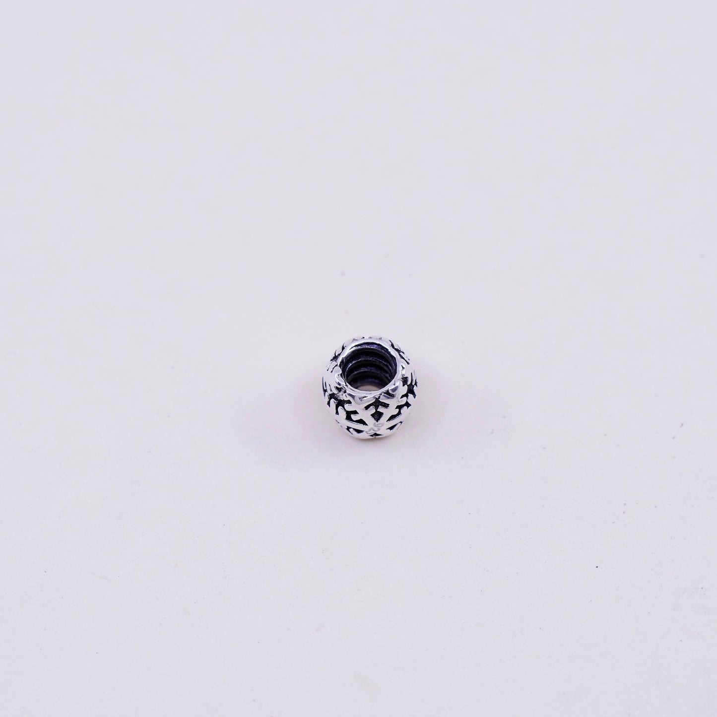 Vintage sterling silver handmade snowflake pendant, 925 charm