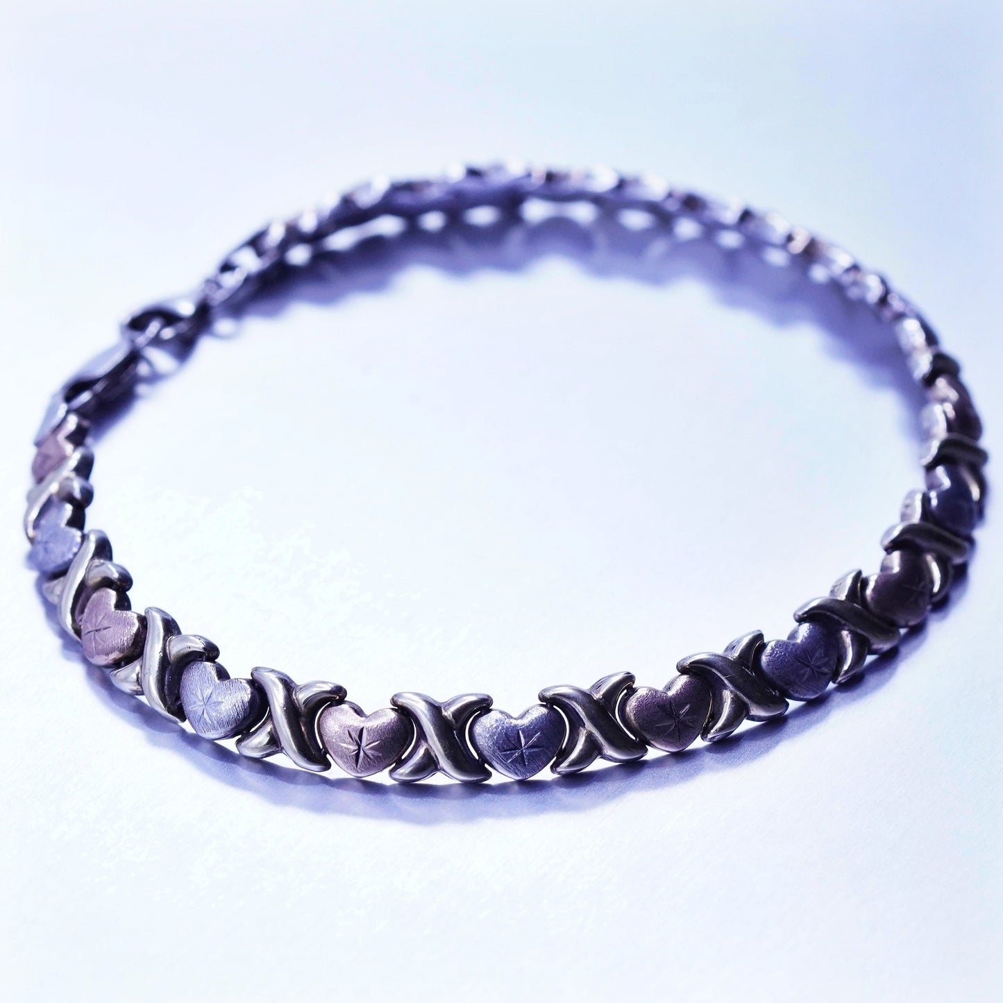 8”, Vintage vermeil gold over Sterling 925 silver 1/10 10K gold tennis bracelet