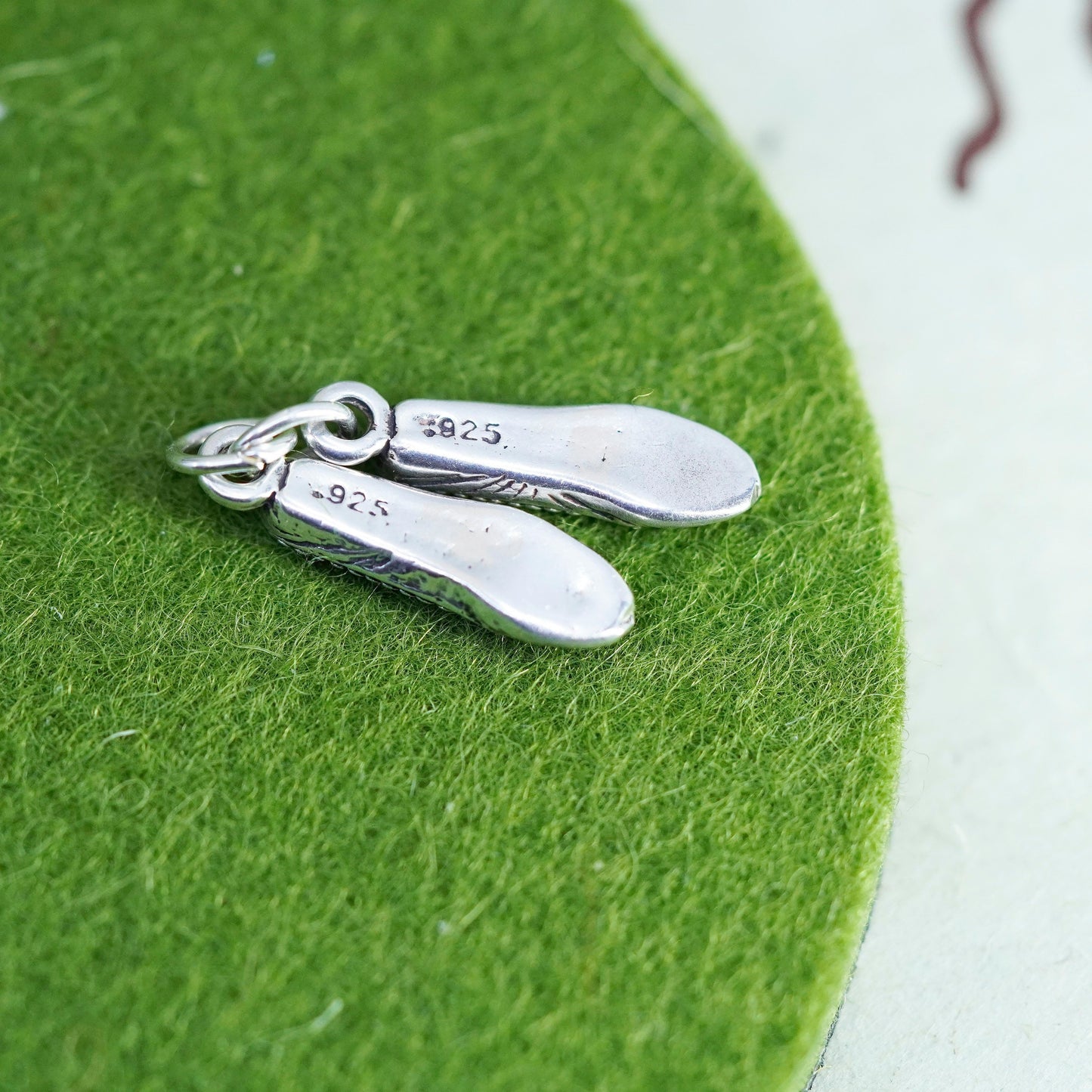 Vintage sterling silver handmade ballerina girl shoe charms, 925 pendant