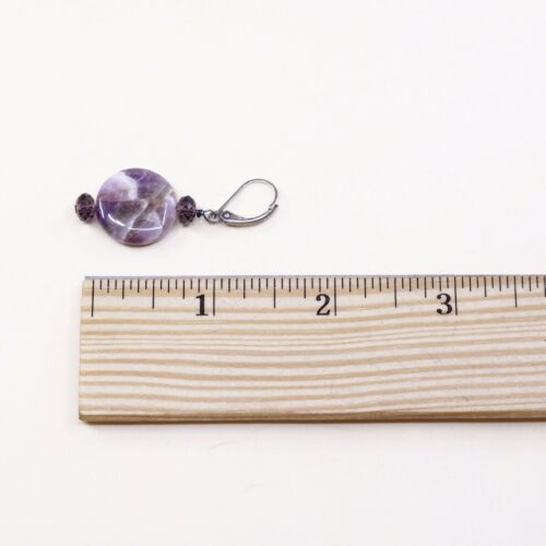 Vtg STERLING 925 SILVER Modern Handmade earrings with Fluorite dangles