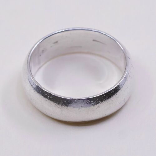 Size 5.75, Vtg Sterling Silver Handmade Wedding Ring, Band, Stamped 925