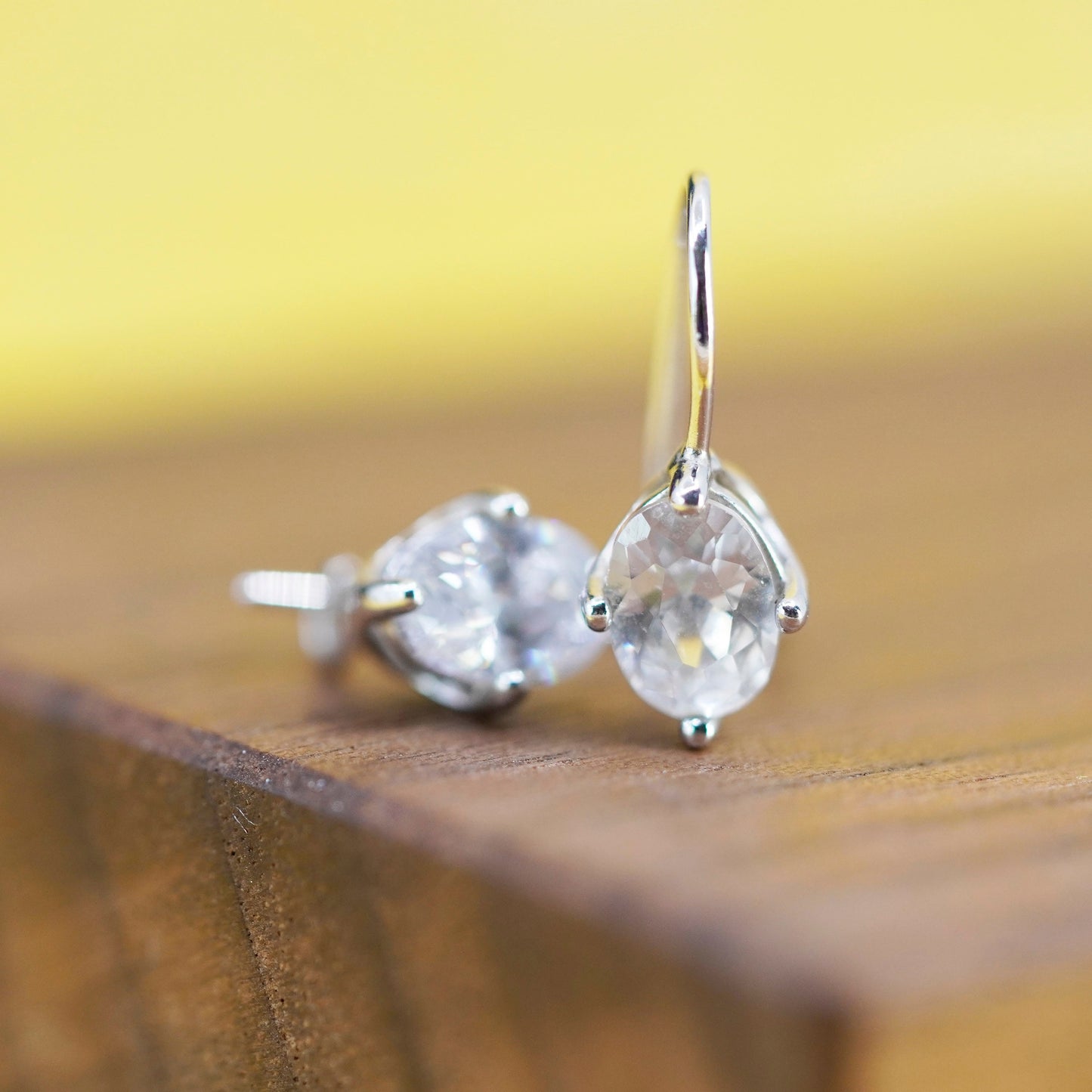 vintage Sterling 925 silver earrings with cz