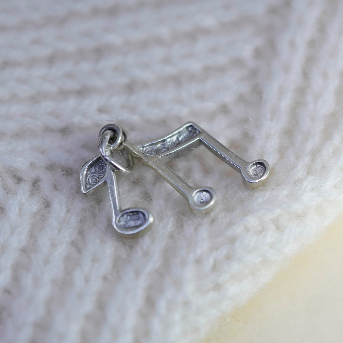 sterling silver handmade pendant, 925 music note, melody charm with marcasite