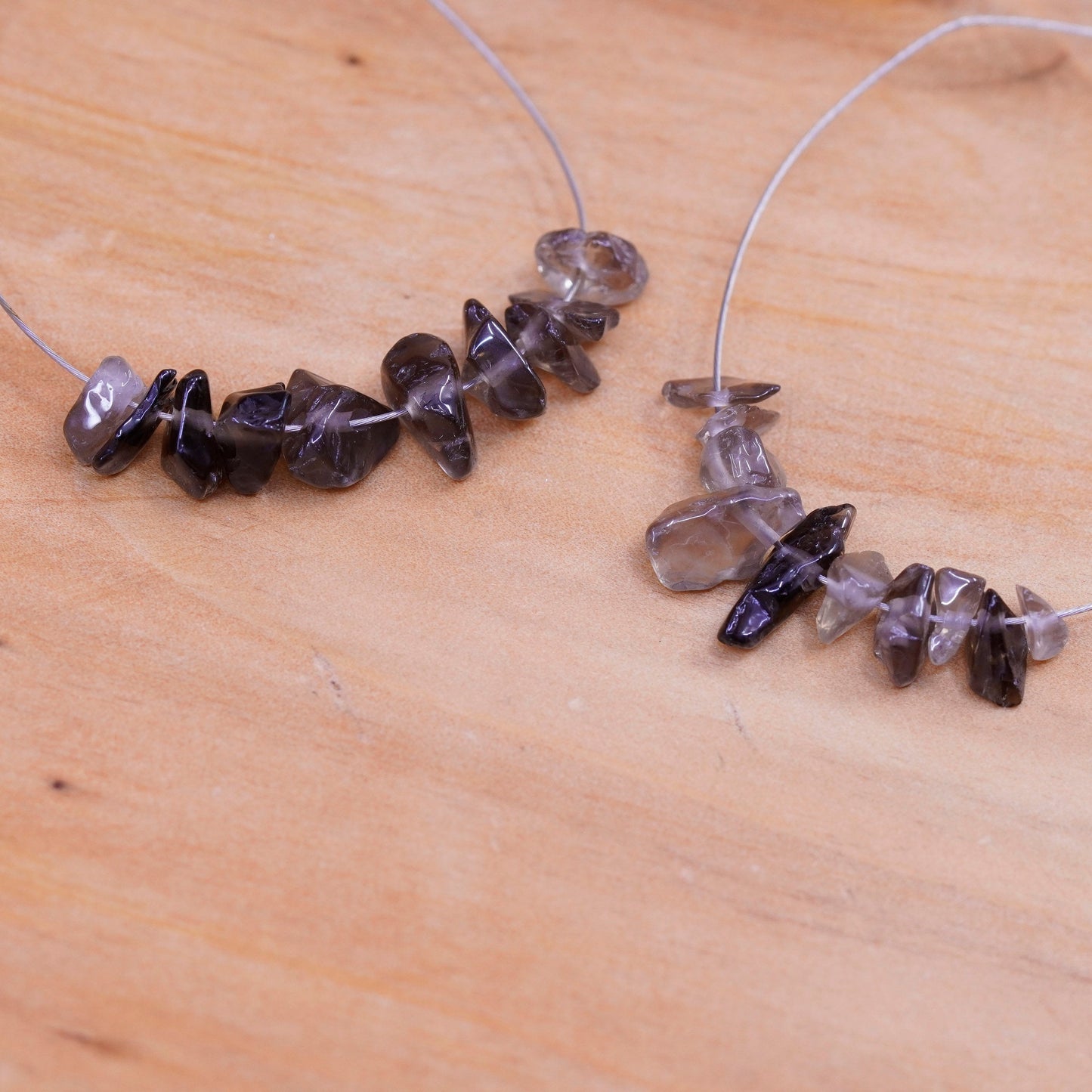 Vintage Sterling 925 silver handmade earrings with smoky topaz