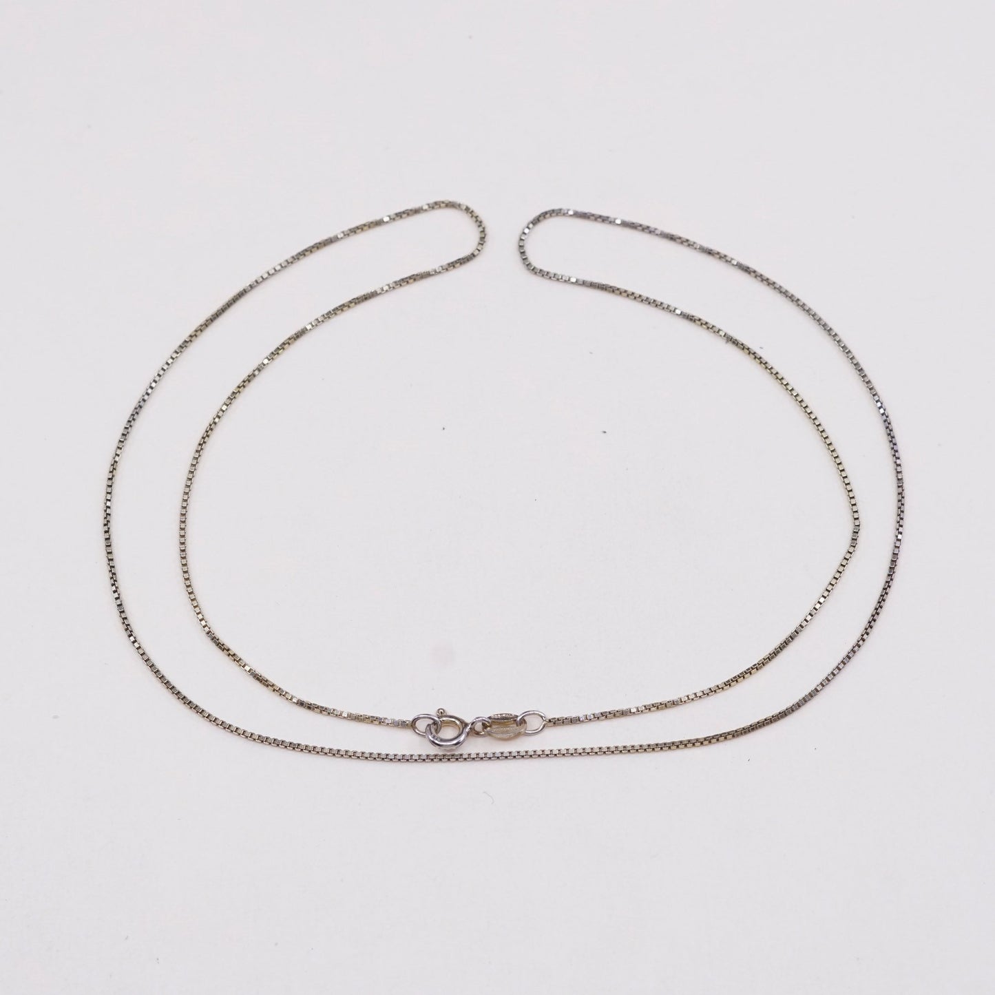 20”, Vintage danecraft vermeil gold over sterling 925 silver box chain necklace