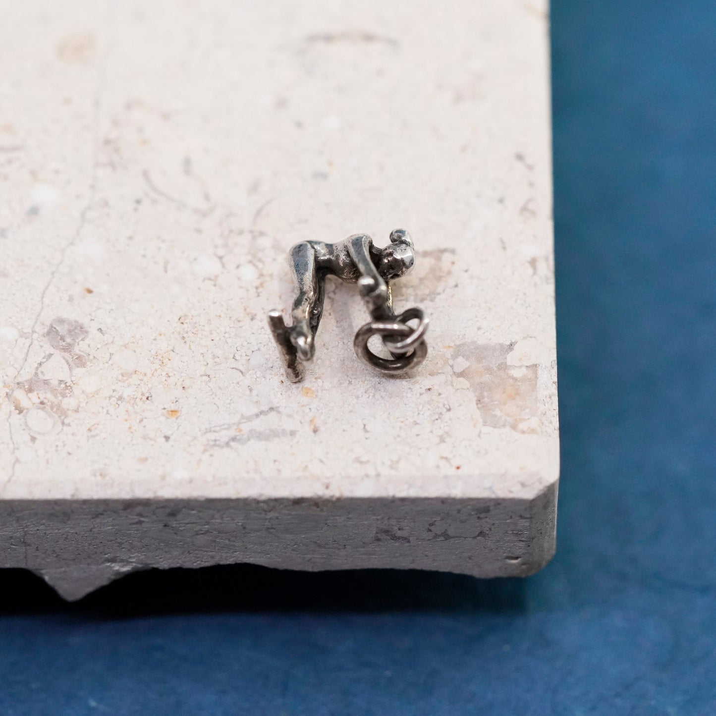 Vintage Sterling silver handmade pendant, 925 gymnast charm