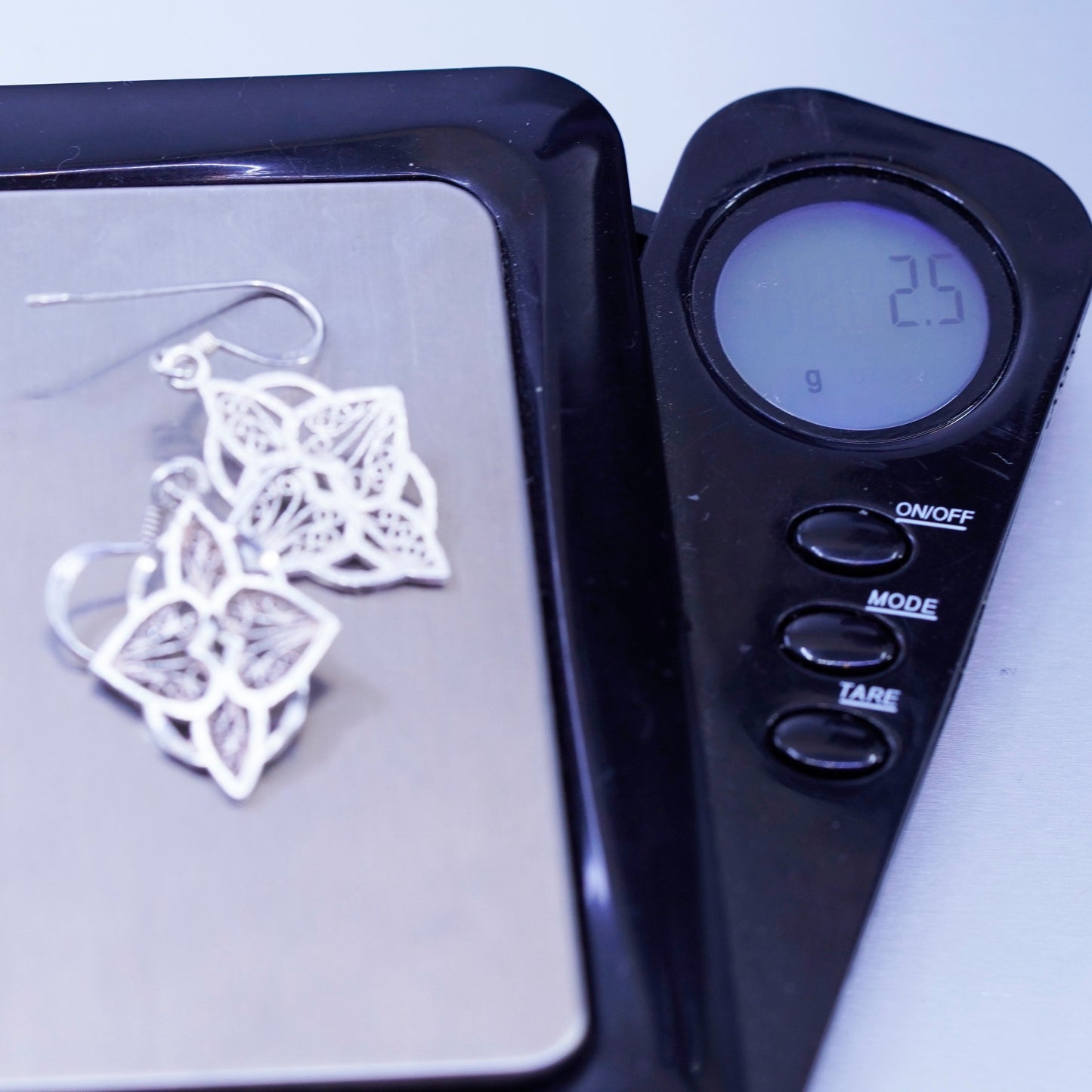 Vintage Sterling 925 silver handmade filigree earrings