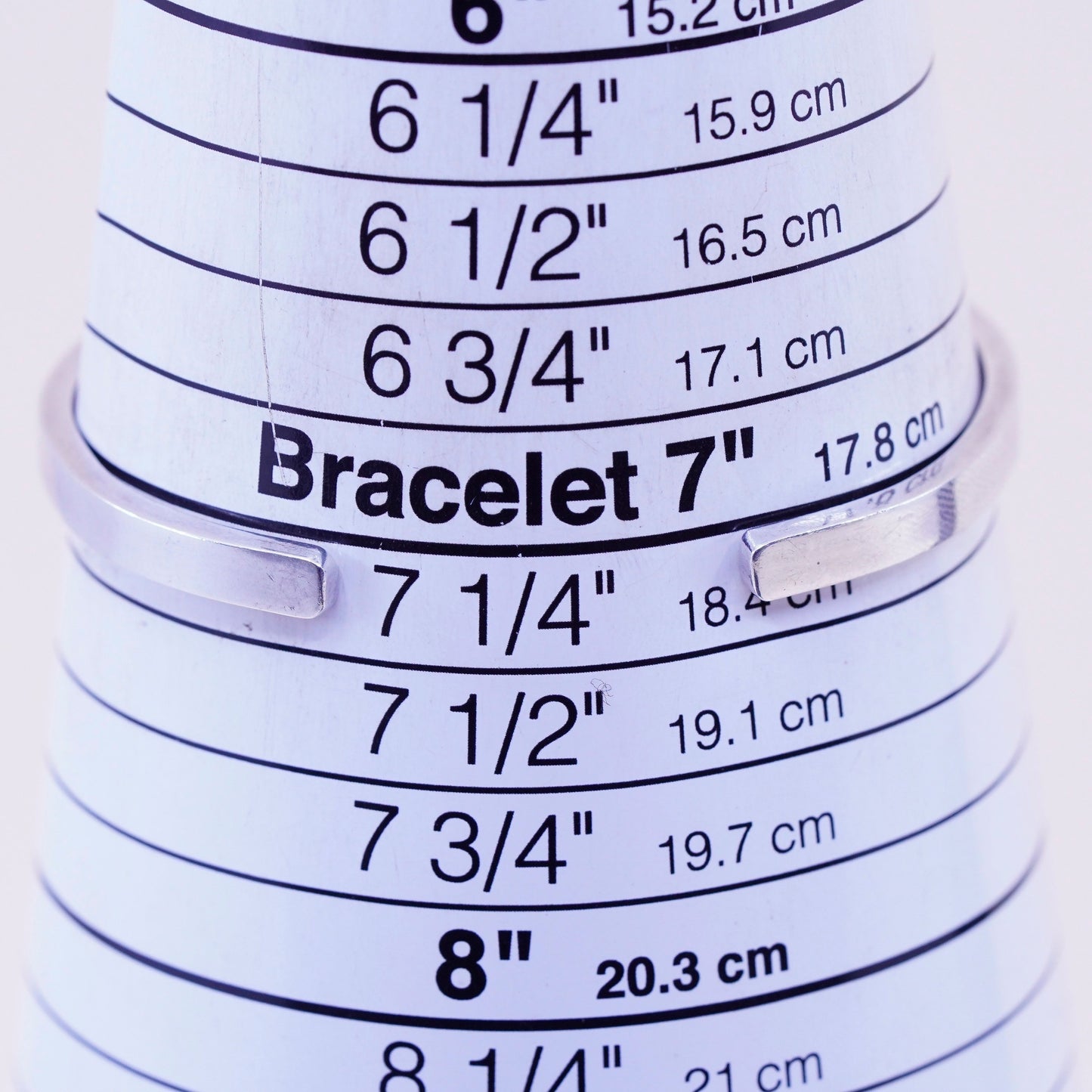 7.25”, vintage Mexico sterling silver contemporary handmade bracelet, 925 cuff