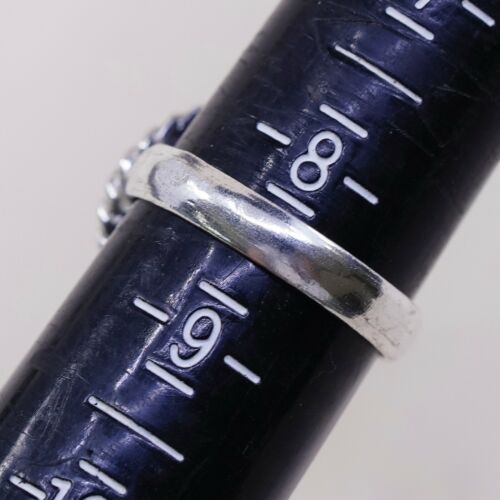 Sz 8.5, Sterling Silver Ring, 925 Silver Engagement Ring W/ Smoky Crystal