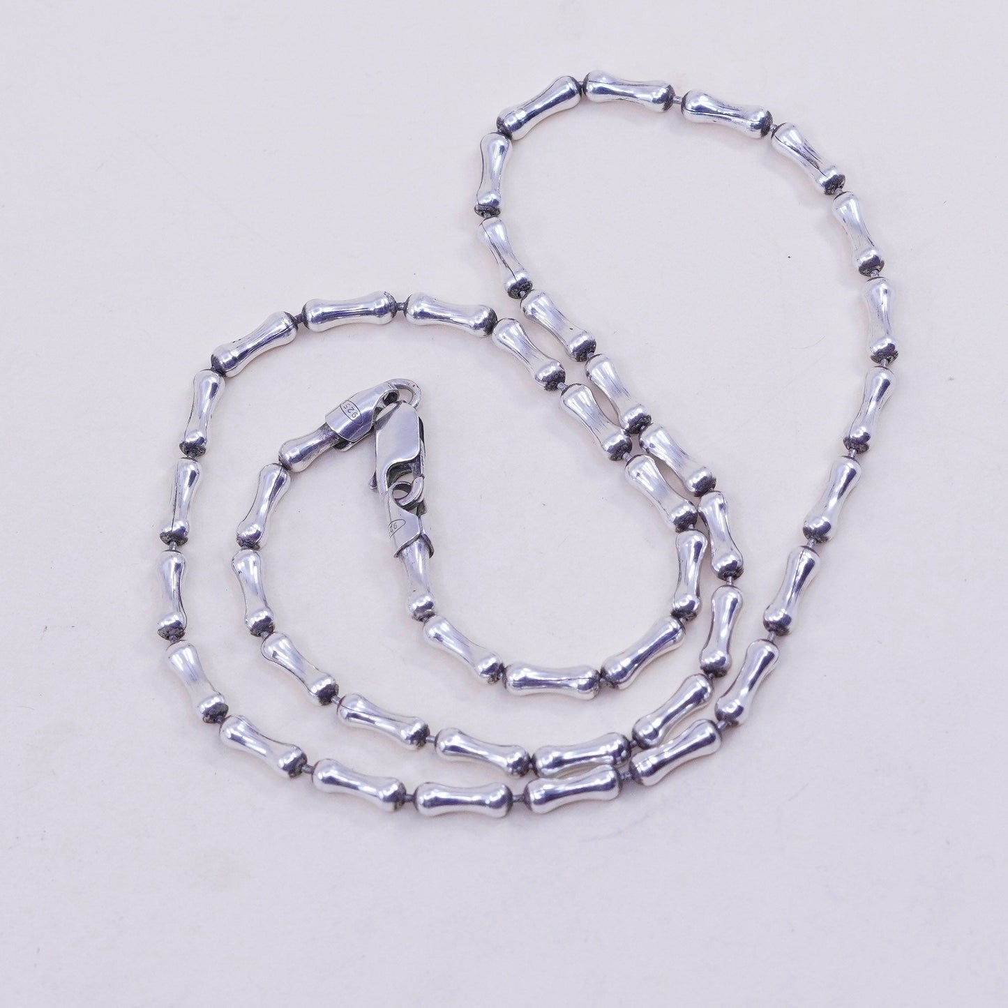18”, 3mm, Vintage sterling silver bone chain, 925 necklace