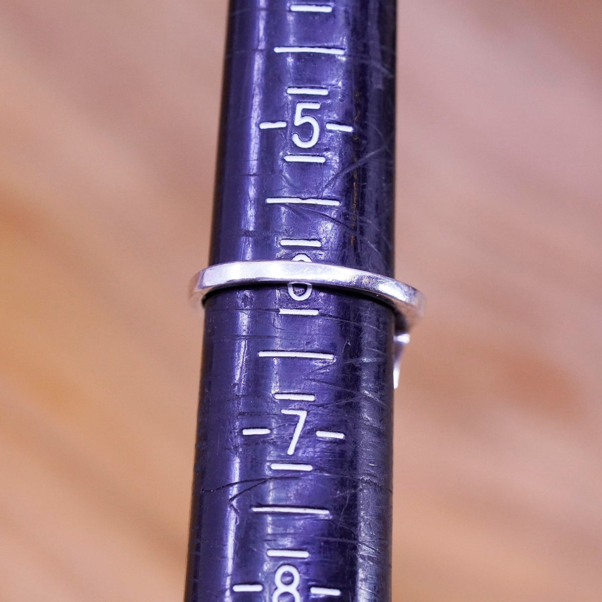 Size 6, Sterling 925 silver handmade ring band with pink blue mother of pearl