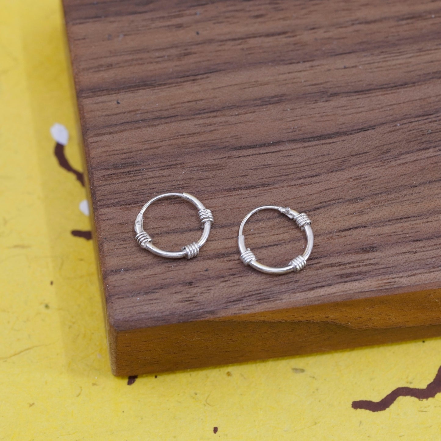 0.5”, Vintage Sterling 925 silver handmade earrings, 925 hoops