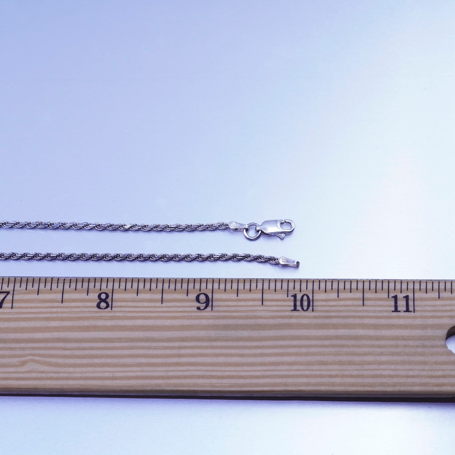 20” 2mm, vintage Sterling 925 silver bold rope chain necklace