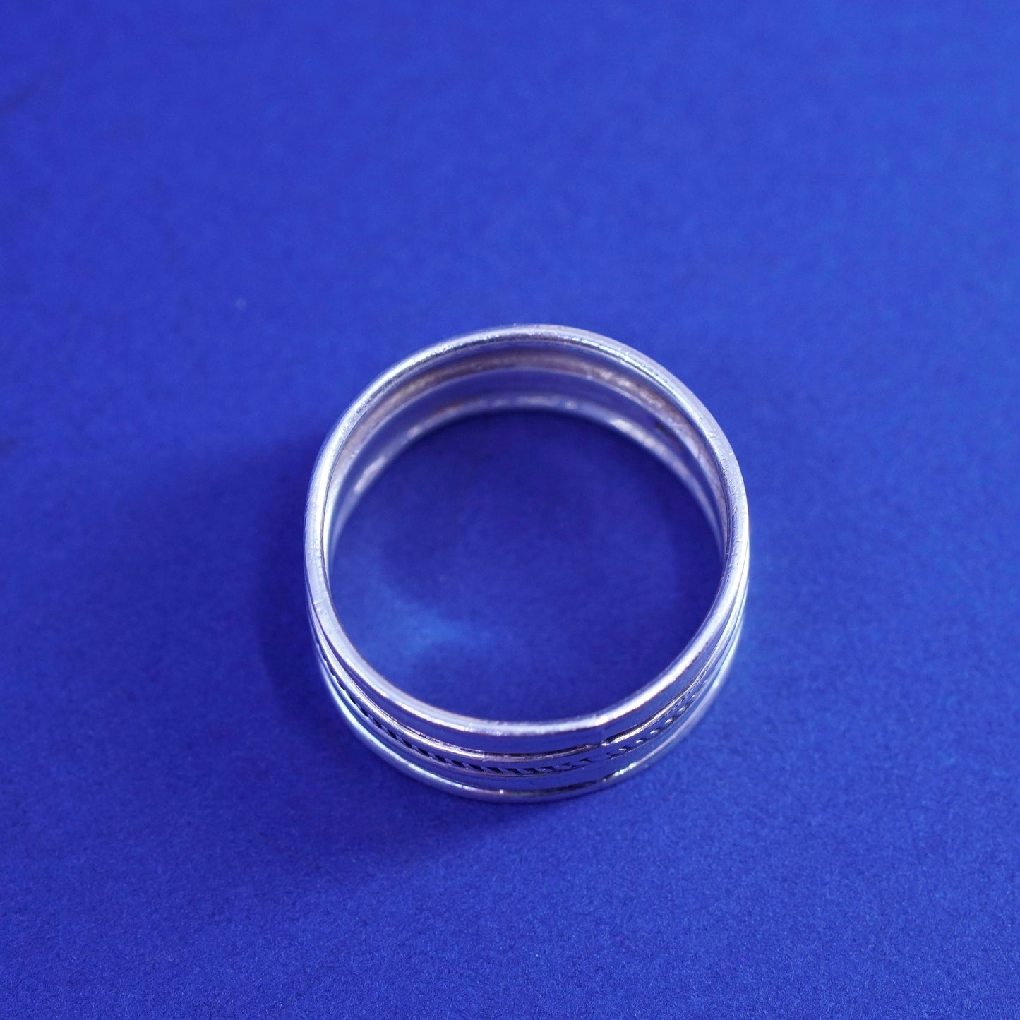 Size 10.25, Sterling silver handmade woven braided textured ring, 925 band