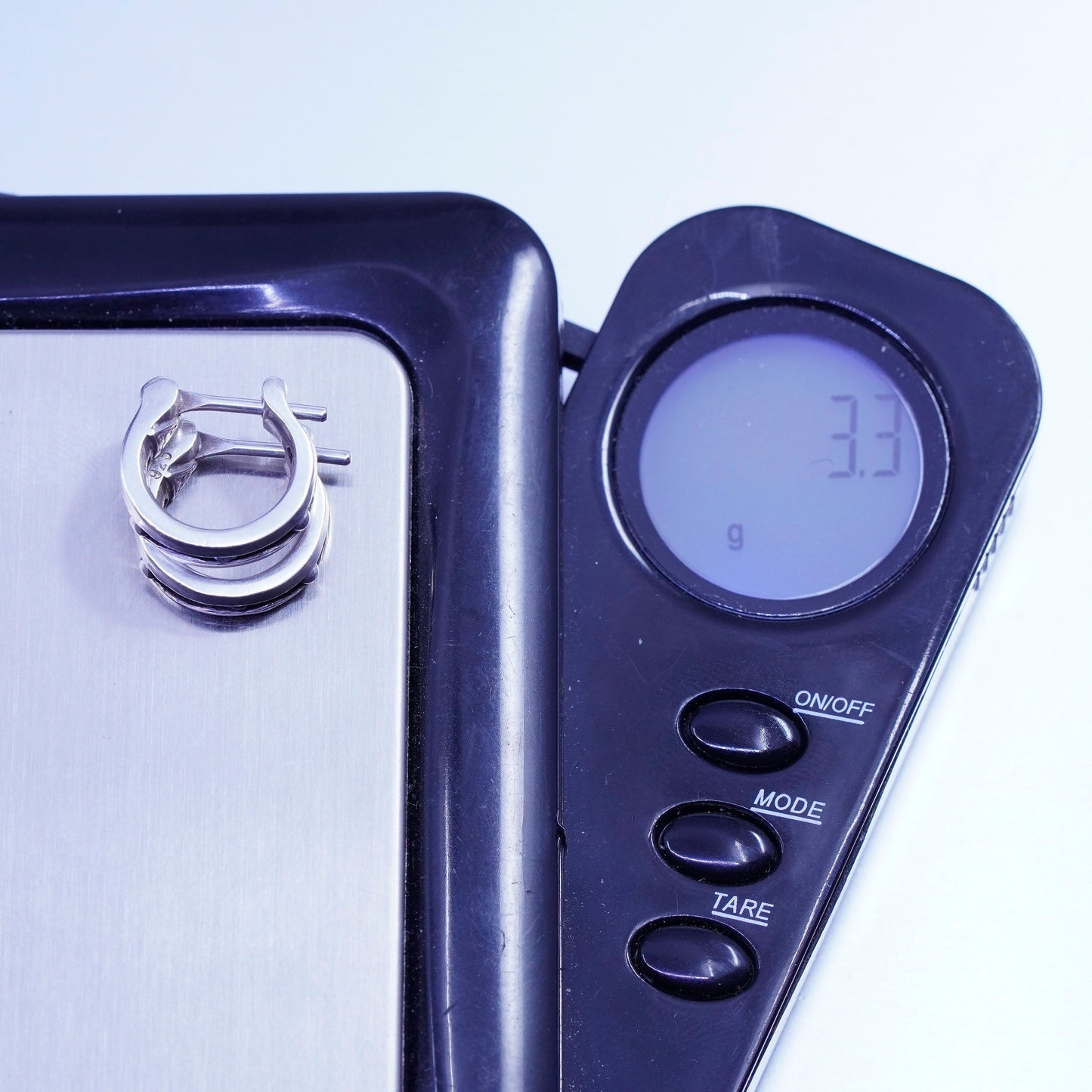 0.5”, vintage Sterling silver handmade earrings, 925 huggie hoops and beads