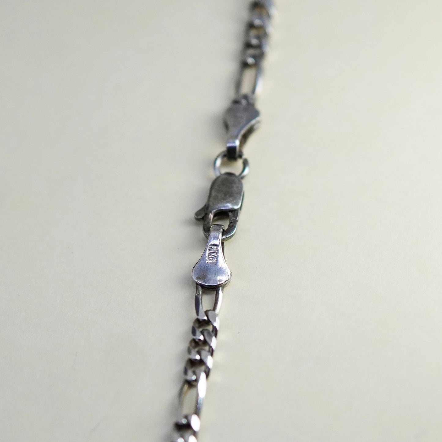 24”, 3mm, Vintage sterling silver figaro chain, bold 925 men’s necklace