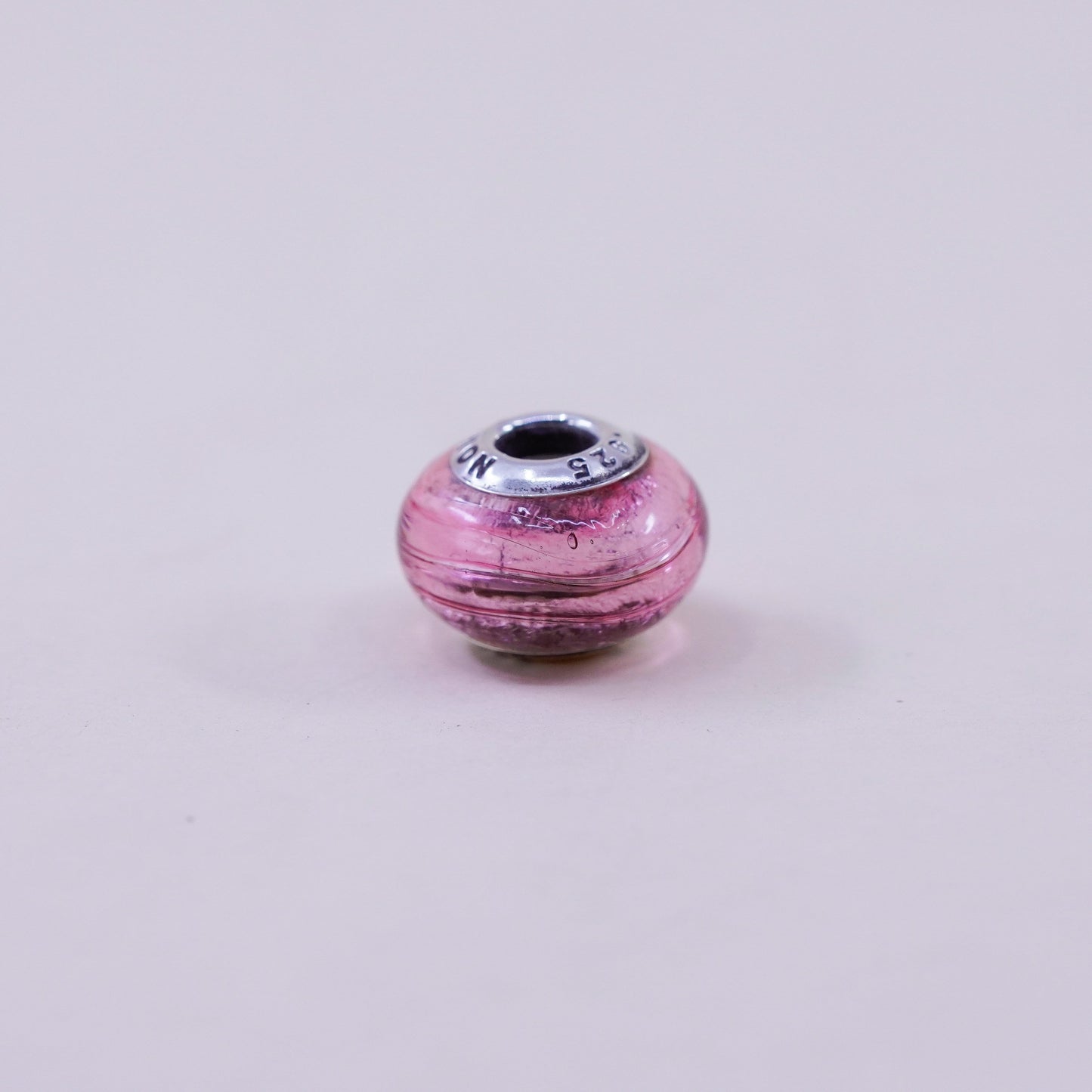 Vintage Italy Nomades Sterling 925 silver Murano glass bead charm