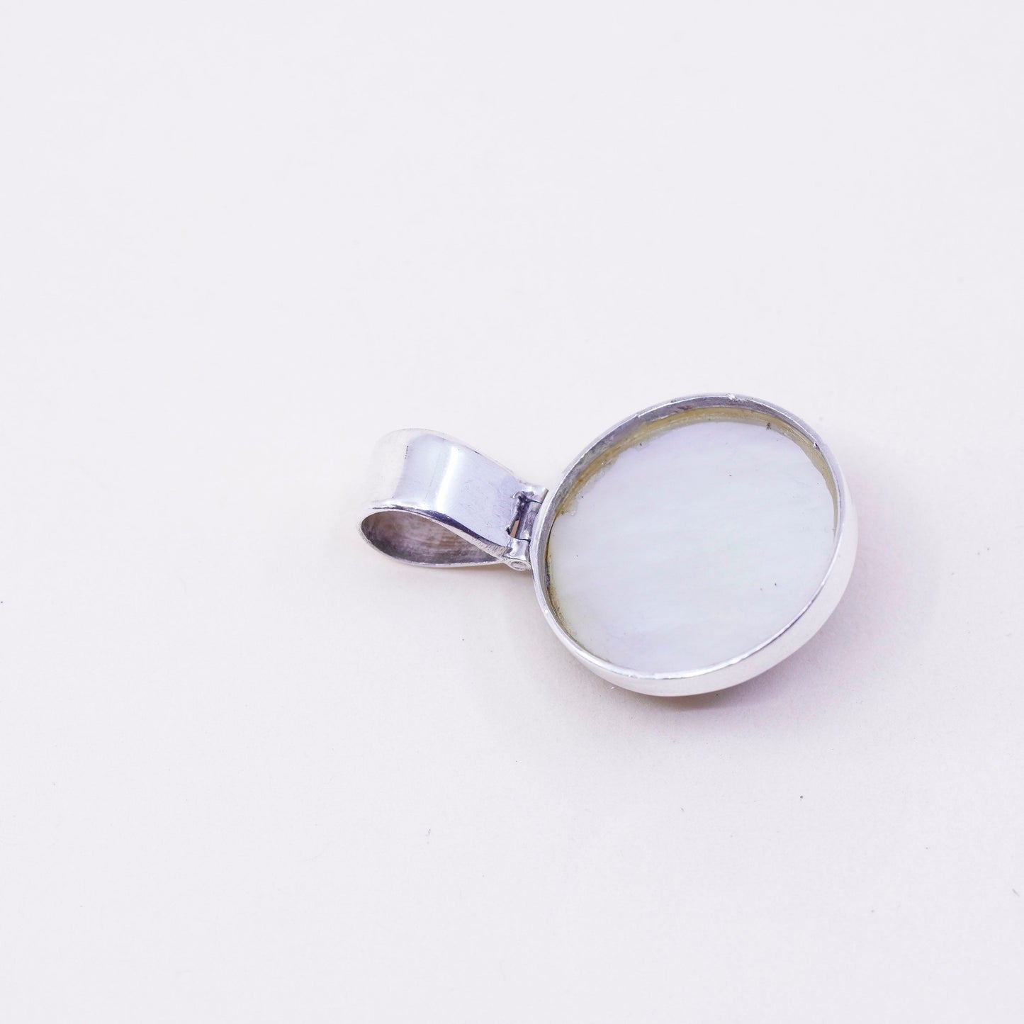 Sterling 925 Silver handmade Shiva eye pendant | Mexican Jewelry, fossil shell
