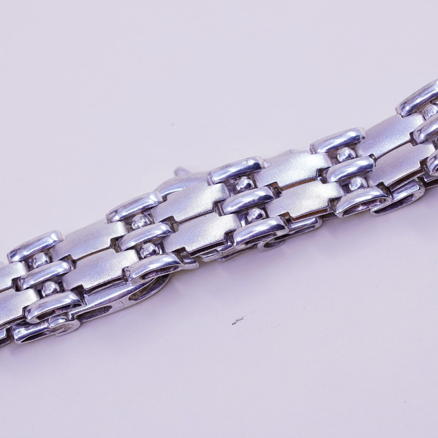 6.75” 10mm, vintage Italy Vior Sterling 925 Silver 925 chain Bracelet