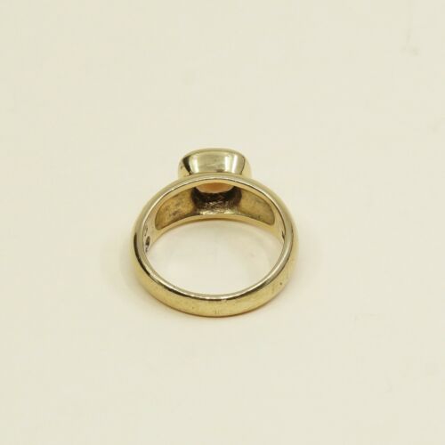 Sz 9, vermeil, gold over Sterling 925 Silver Ring W/ ruby, stamped 925 L