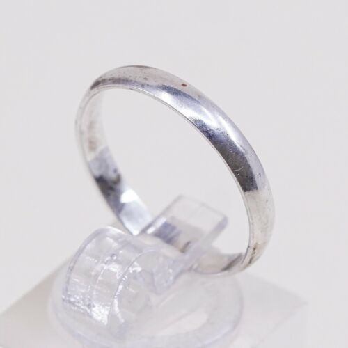 Sz 7.5, Vtg Wheeler Sterling Silver Handmade Wedding Ring, Navajo 925 Band