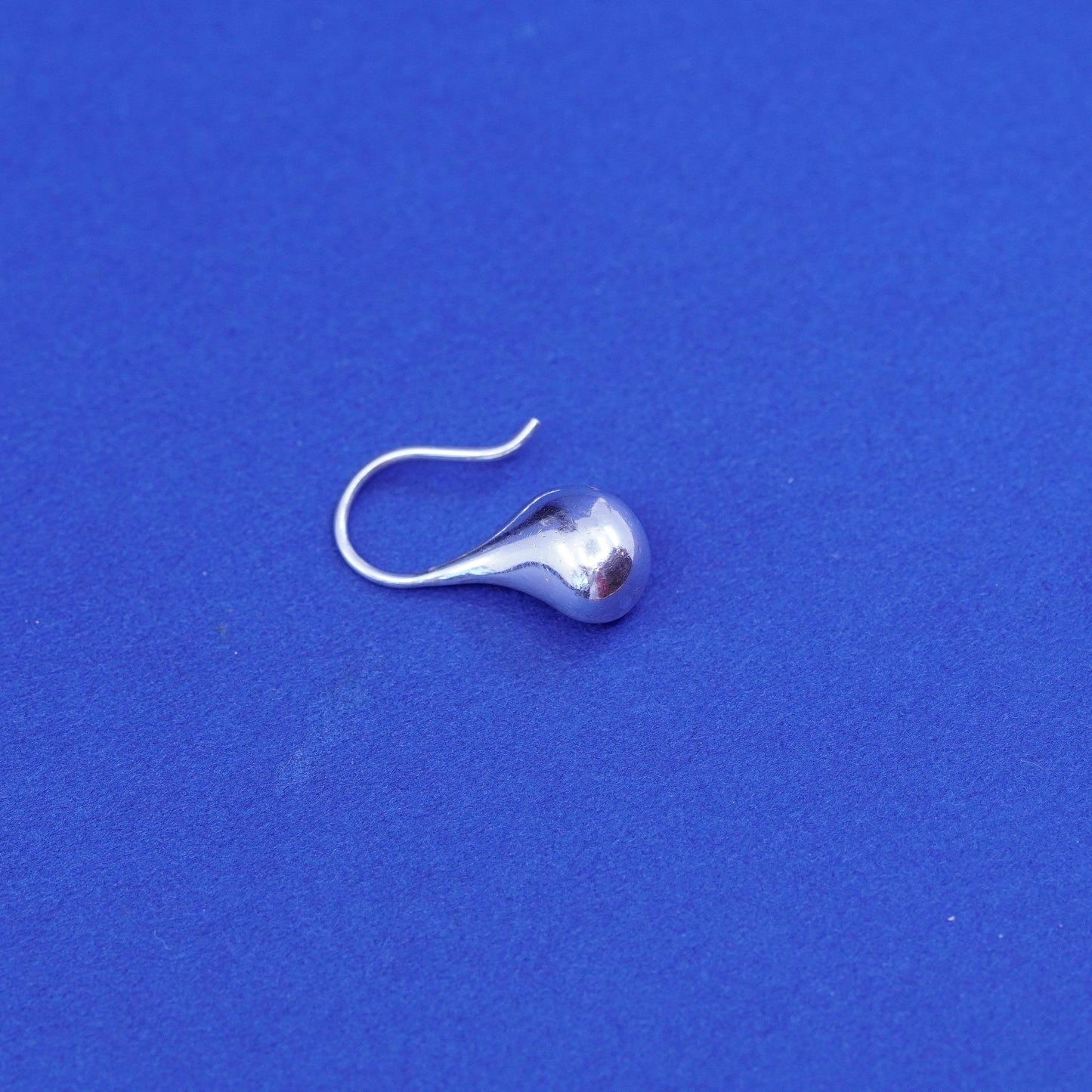 Vintage sterling silver handmade earrings, 925 simple teardrop drops