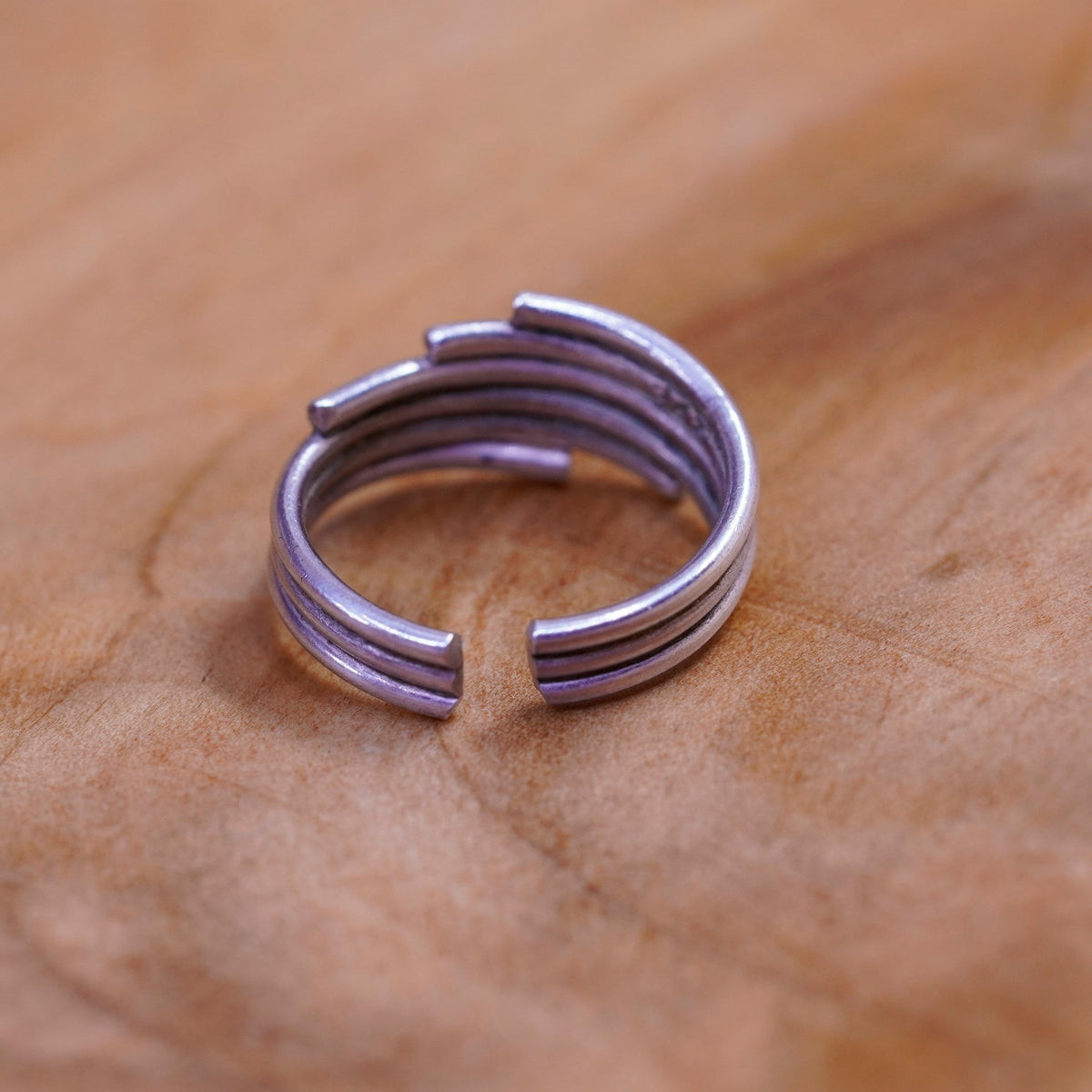 Size 2.75, vintage Sterling silver handmade ring, 925 band, open end