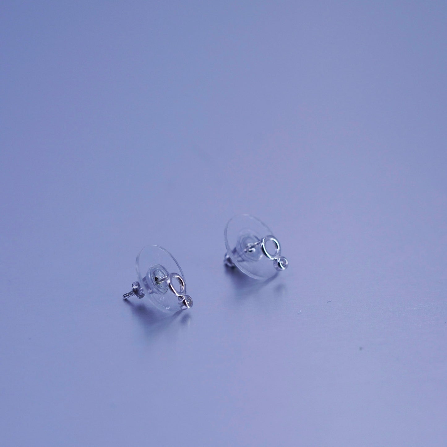Vintage Sterling 925 silver handmade earrings, cz studs