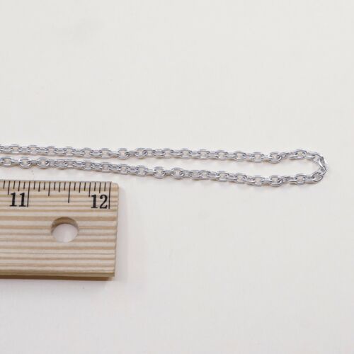 30”, 2mm, Vtg India 925 Sterling Silver Circle chain Necklace, Stamped 925
