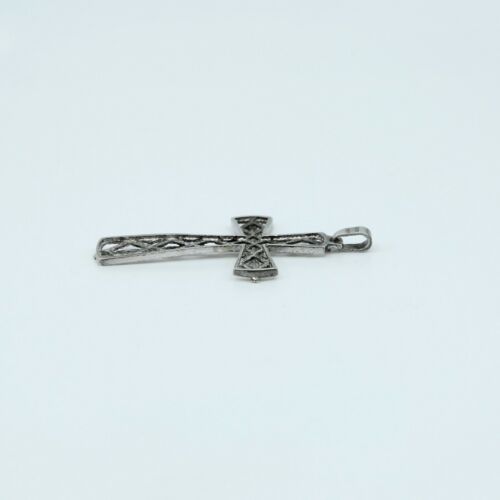 Vintage Sterling Silver Handmade Pendant, 925 silver Filigree cross