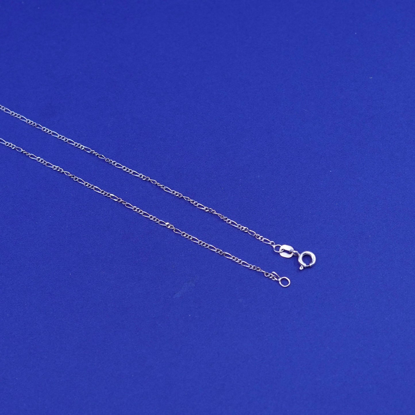 18”, 1.6mm, vintage Sterling silver handmade necklace, 925 Figaro chain