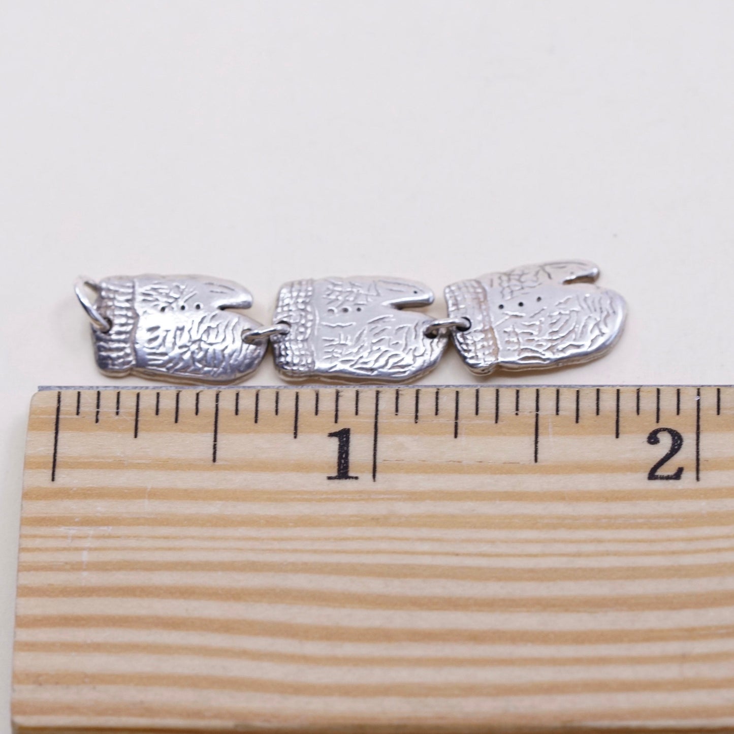 Vintage Sterling silver handmade pendant, 925 gloves, stamped 925