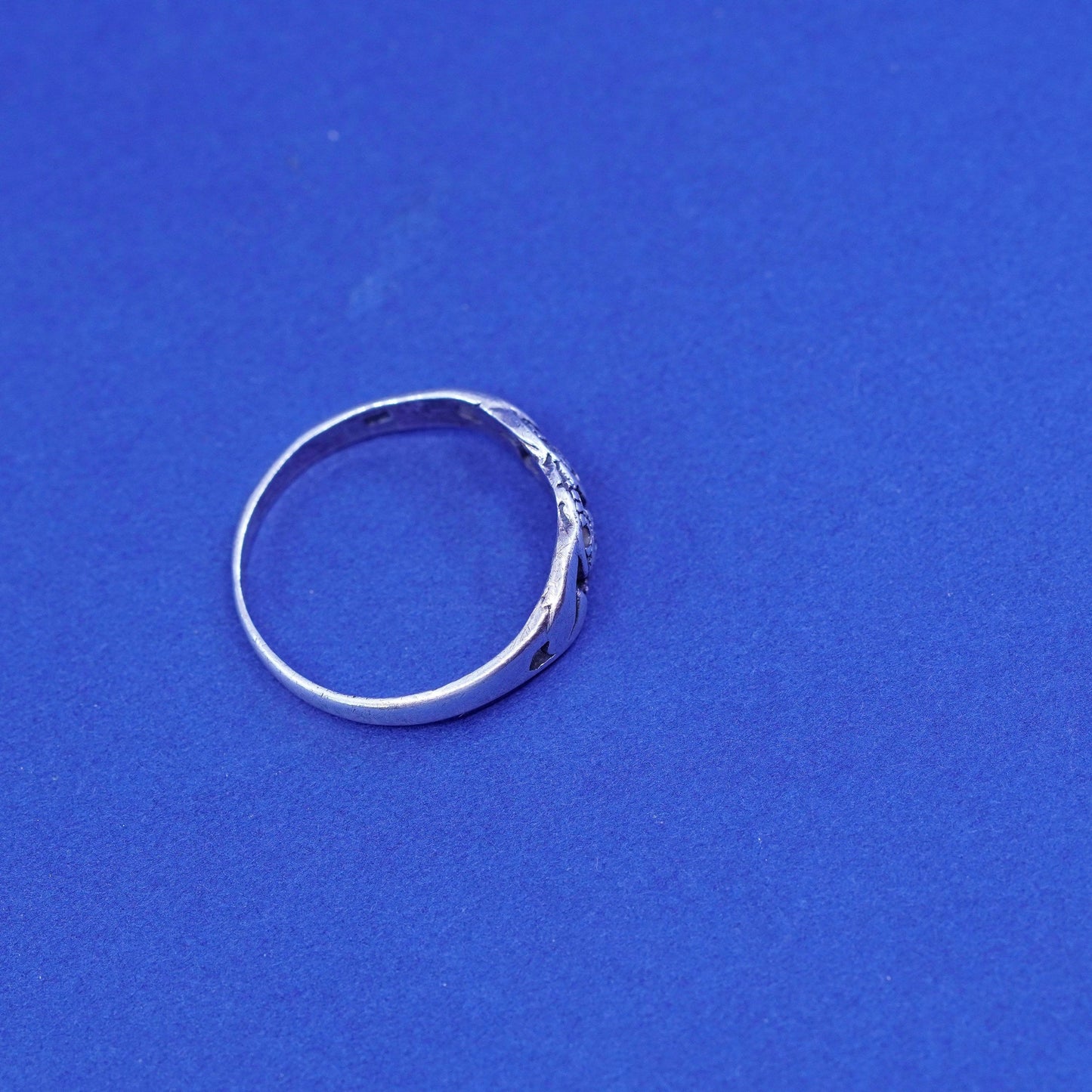 Size 8.5, vintage Sterling silver handmade ring, 925 chain band