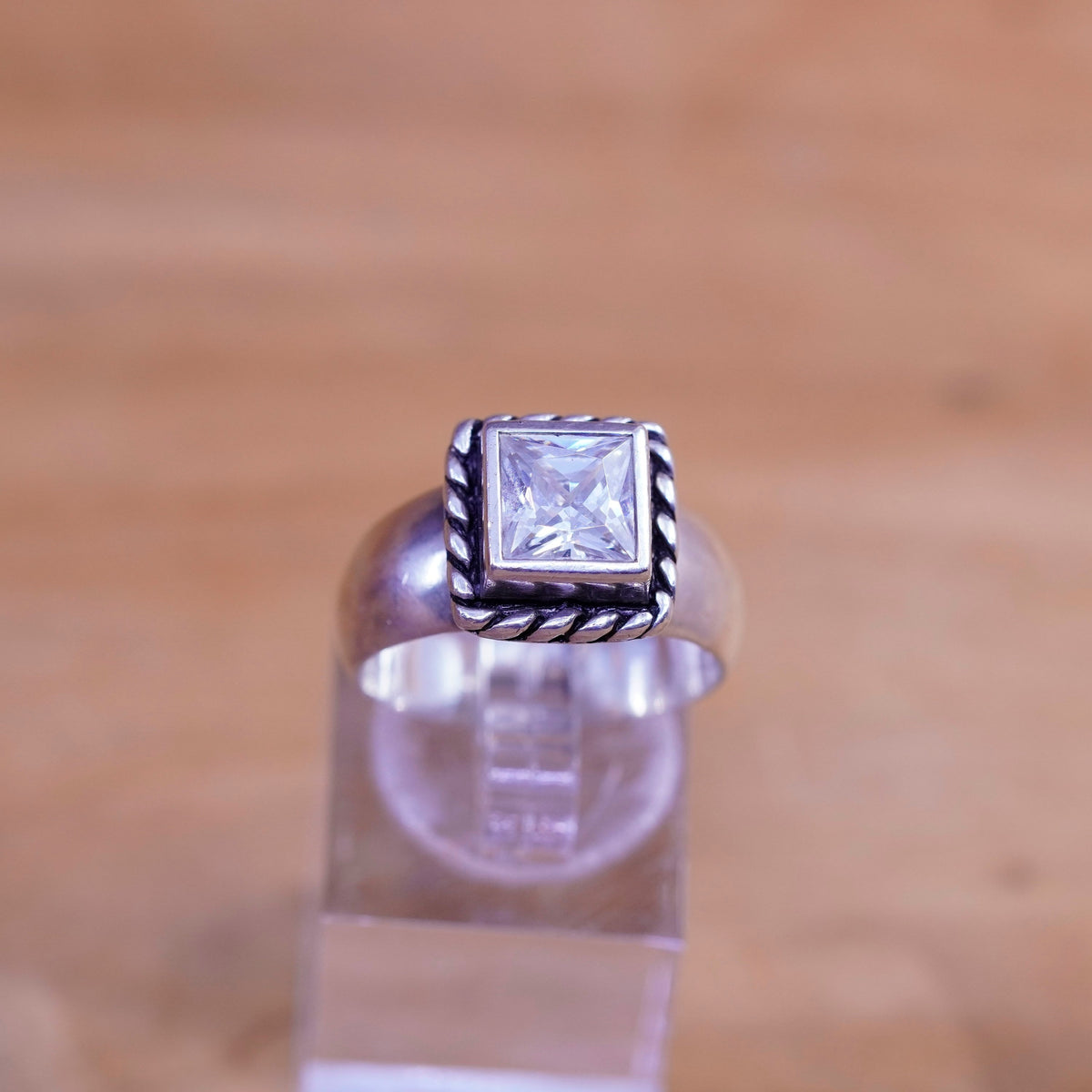 Size 8, R0836. Cubic Zirconia CZ Braided Ring by Silpada, sterling 925 Silver
