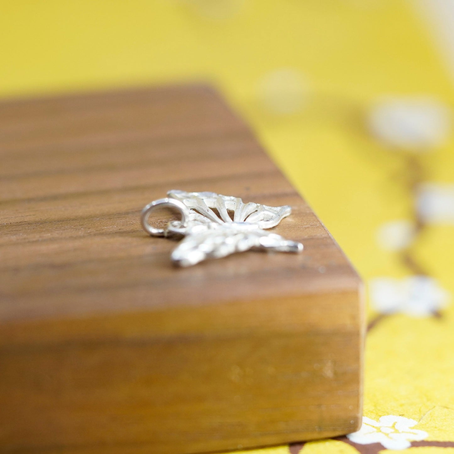 Vintage Sterling silver handmade pendant, 925 butterfly charm