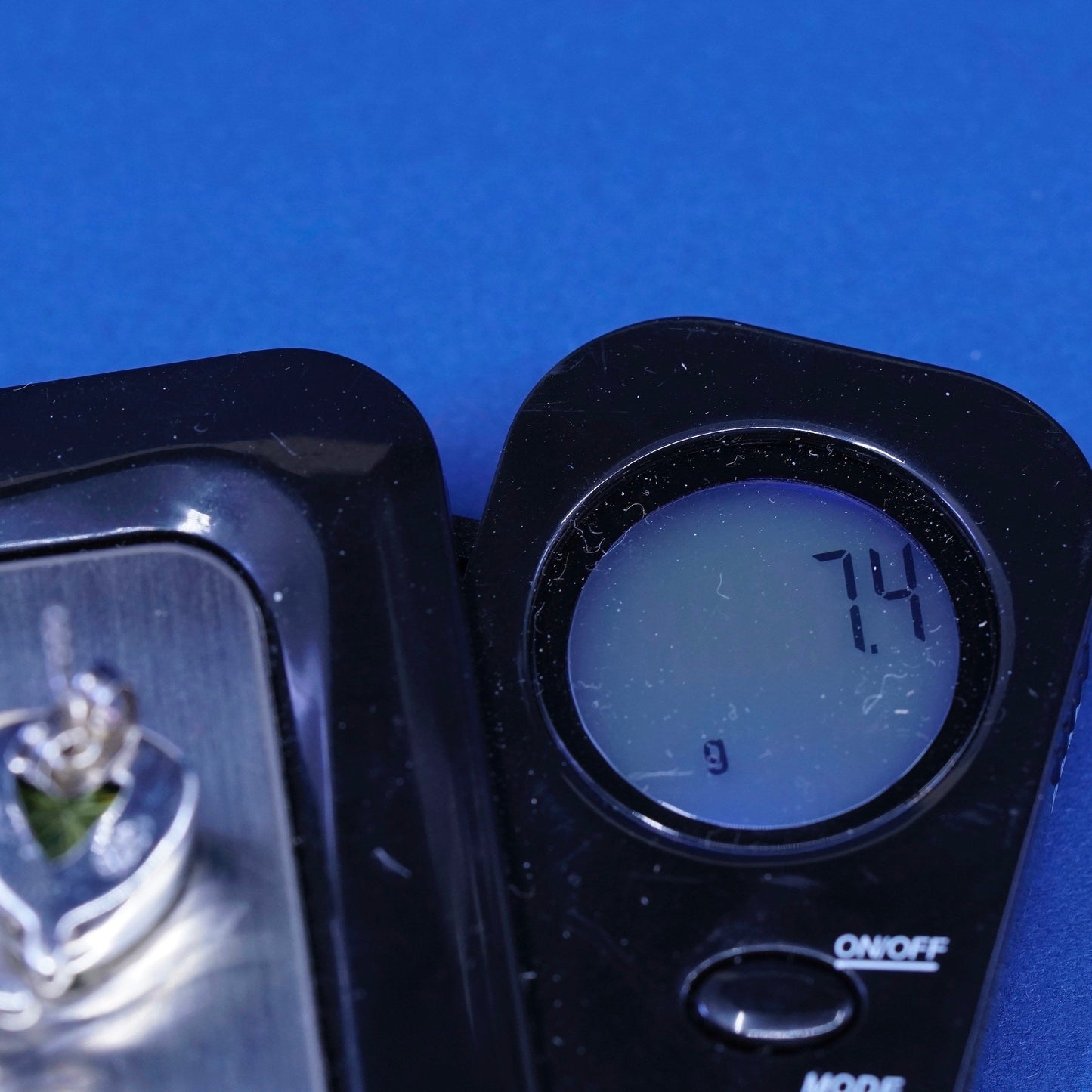 Vintage mega shiny sterling silver handmade earrings, 925 studs with peridot