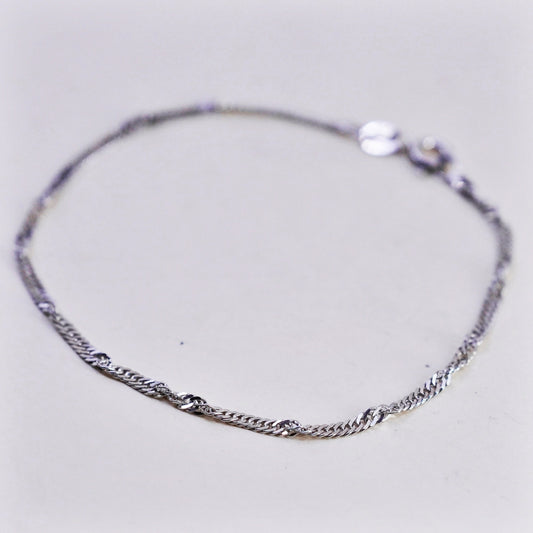 7.25”, 2mm, Vintage Milor sterling silver bracelet, twisted curb link bracelet
