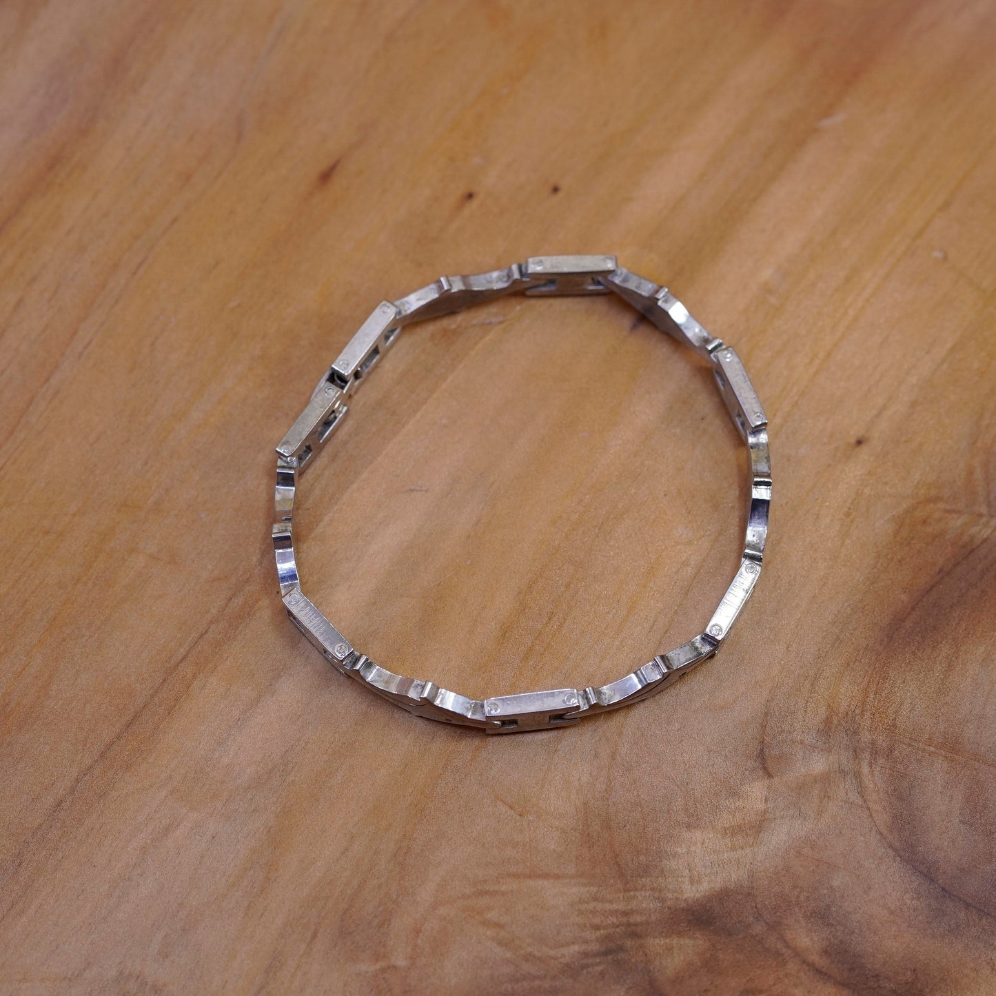 7”, vintage Sterling silver handmade bracelet, 925 dolphin chain