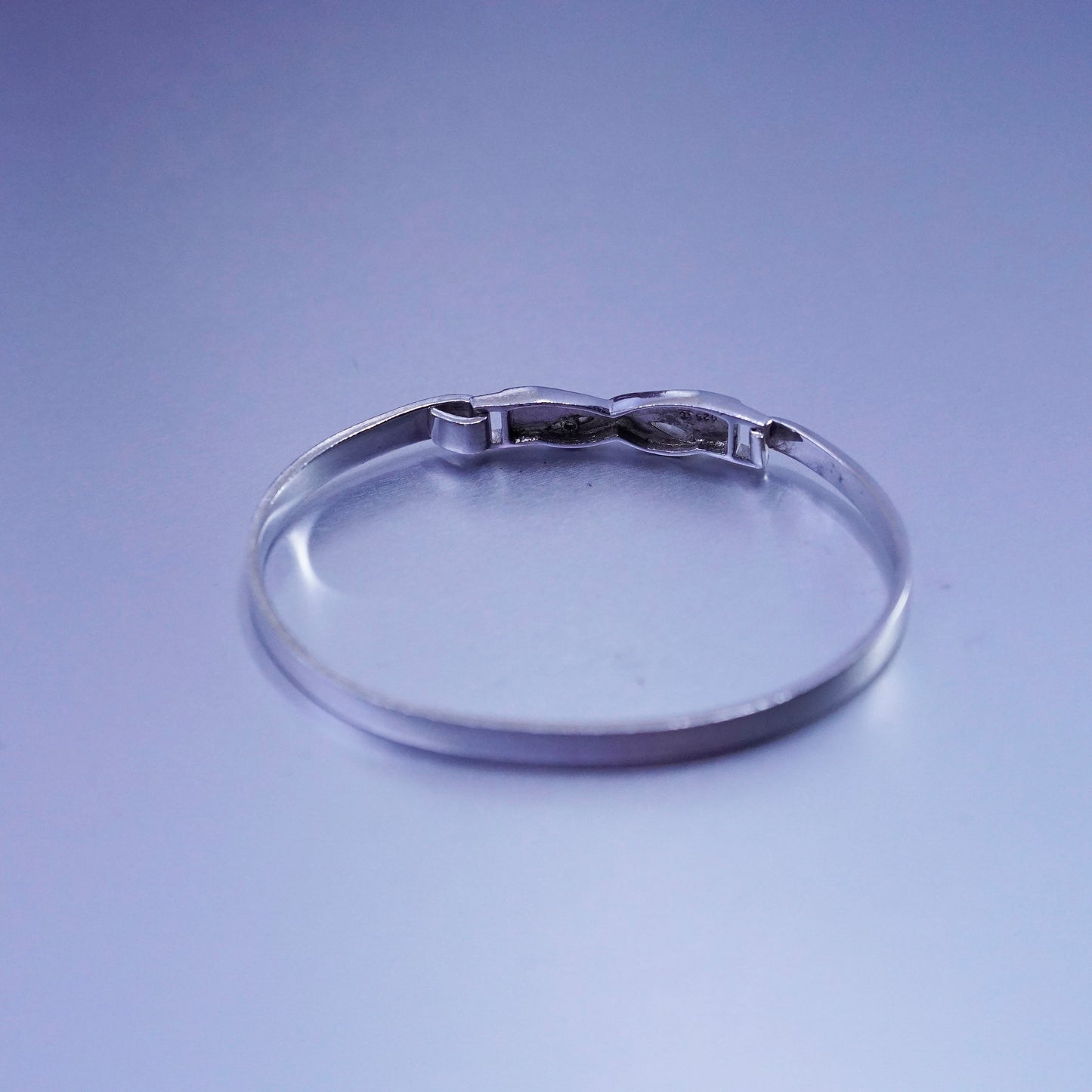 6.5”, Judith Jack Sterling 925 silver handmade bracelet, hinged bangle diamond