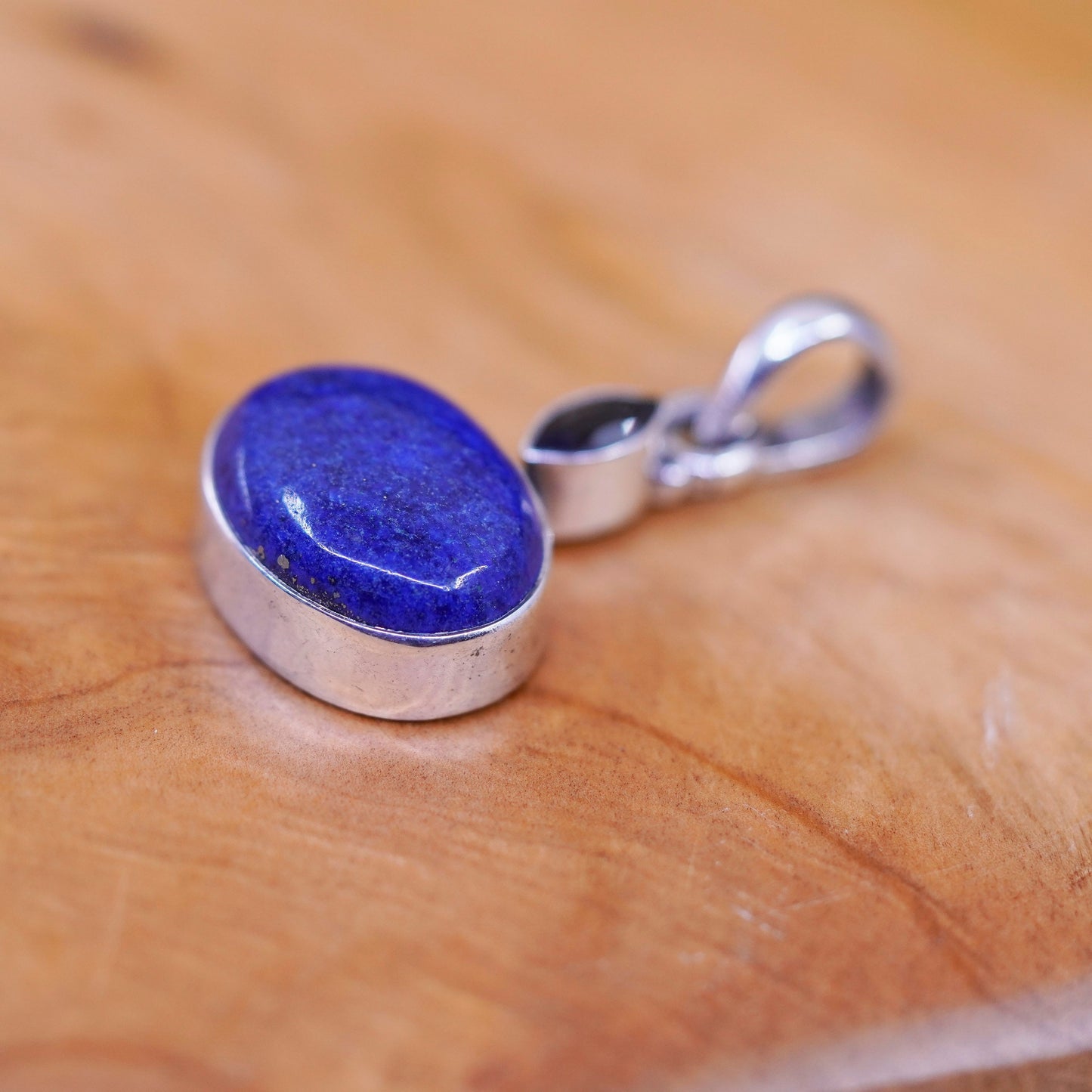 southwestern Sterling silver handmade pendant with lapis lazuli and amethyst